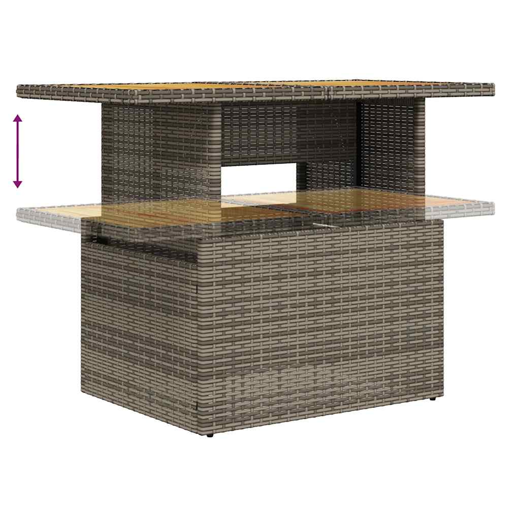 7-delige Loungeset met kussens poly rattan grijs is nu te koop bij PeponiXL, paradijselijk wonen!