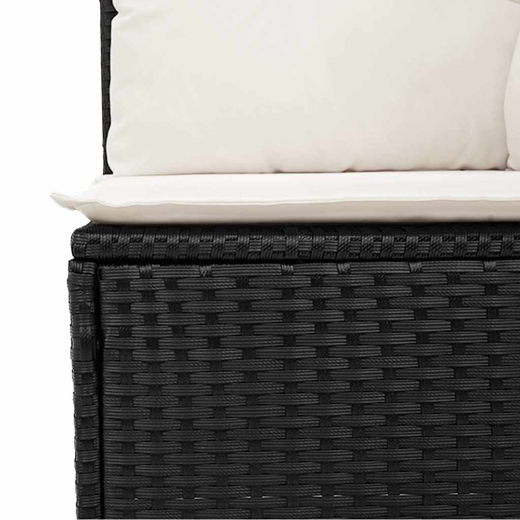 6-delige Loungeset met kussens poly rattan acacia zwart is nu te koop bij PeponiXL, paradijselijk wonen!