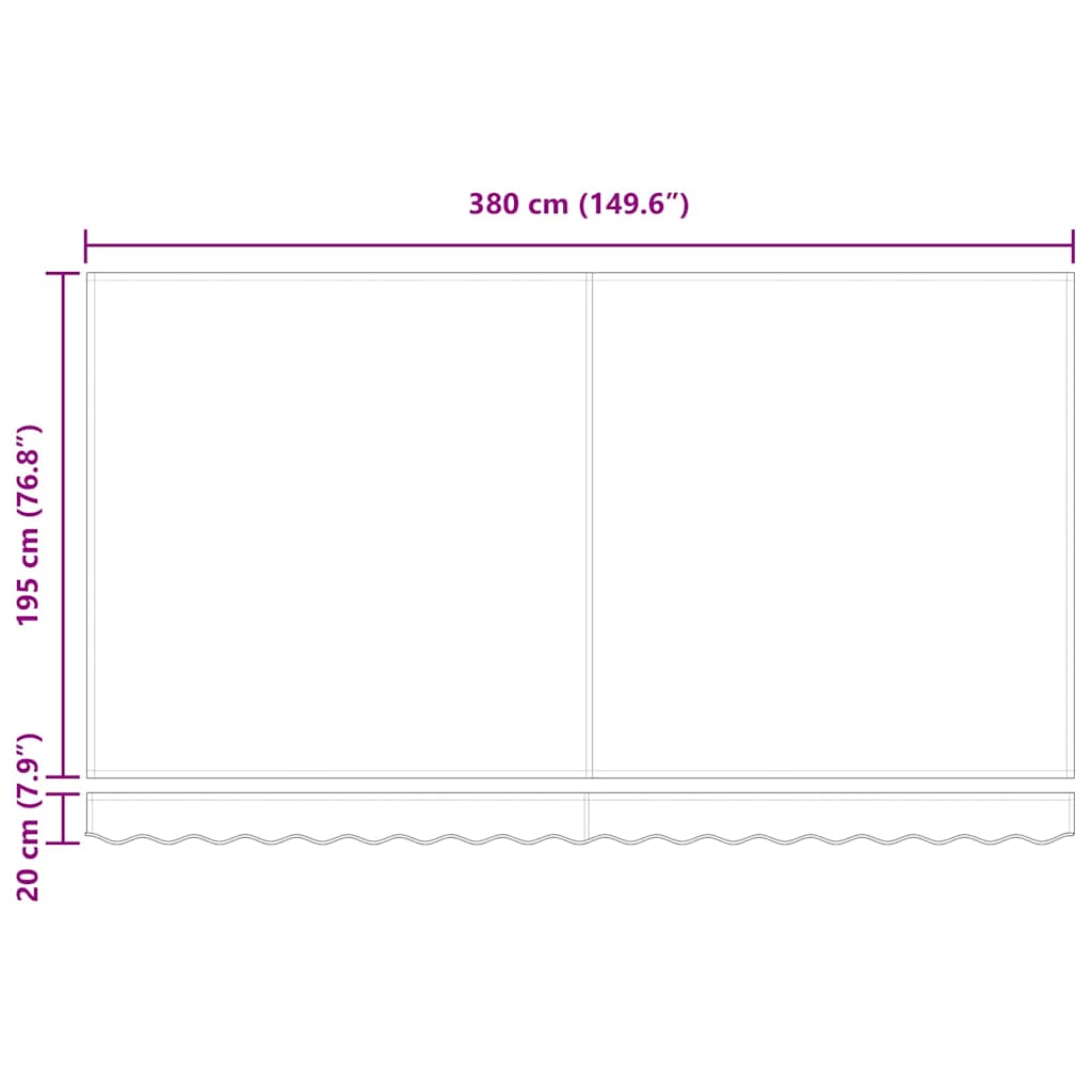 Vervangingsdoek voor zonnescherm Multikleur 380 x 195 cm is nu te koop bij PeponiXL, paradijselijk wonen!