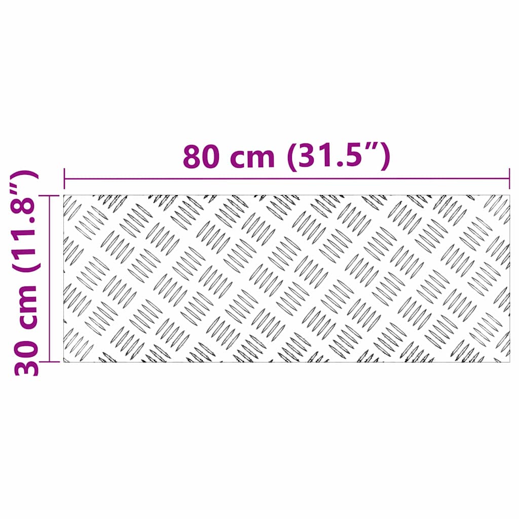 Trap Tread Rechthoekig 2 pcs Zilver 80 x 30 cm Aluminium is nu te koop bij PeponiXL, paradijselijk wonen!