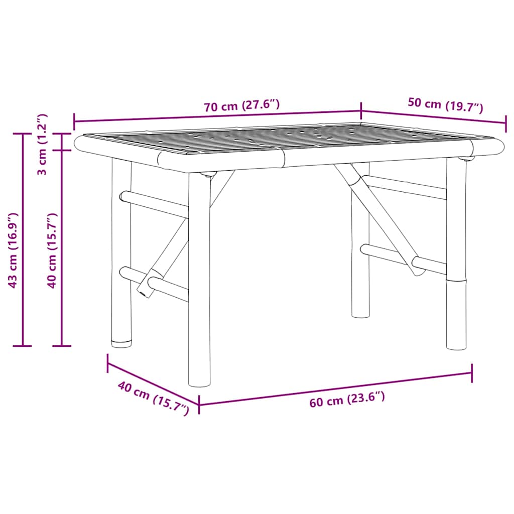 Salontafel Bruin 70 x 40 x 36 cm Bamboe is nu te koop bij PeponiXL, paradijselijk wonen!