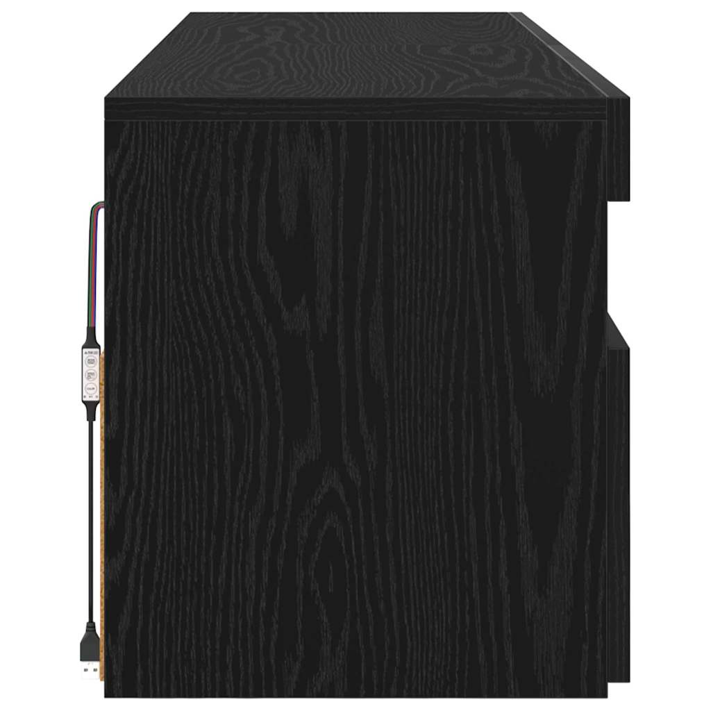 TV-kast met LED 2 pcs Zwart Eiken 60 x 35 x 40 cm Bewerkt hout is nu te koop bij PeponiXL, paradijselijk wonen!