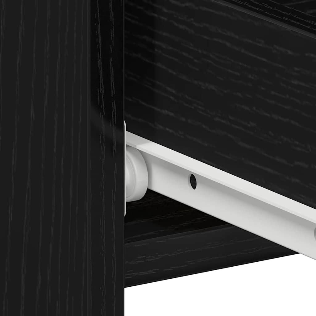 Nachtkastje 2 pcs Zwart Eiken 40 x 35 x 62,5 cm Bewerkt hout is nu te koop bij PeponiXL, paradijselijk wonen!