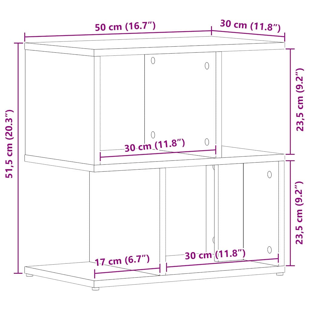 Nachtkastje 2 pcs Zwart Eiken 50 x 30 x 51,5 cm Bewerkt hout is nu te koop bij PeponiXL, paradijselijk wonen!