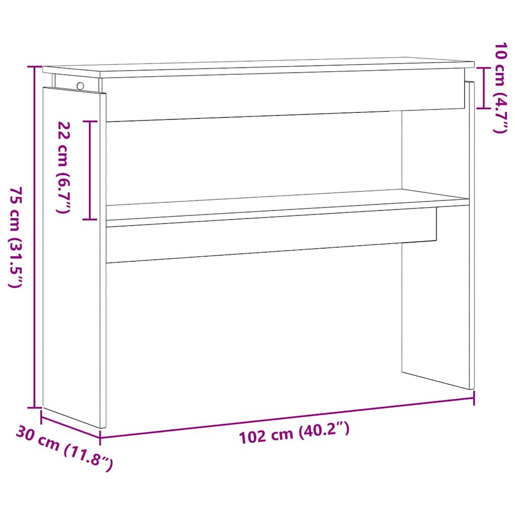 Wandtafel Zwart Eiken 80 x 30 x 102 cm Bewerkt hout is nu te koop bij PeponiXL, paradijselijk wonen!