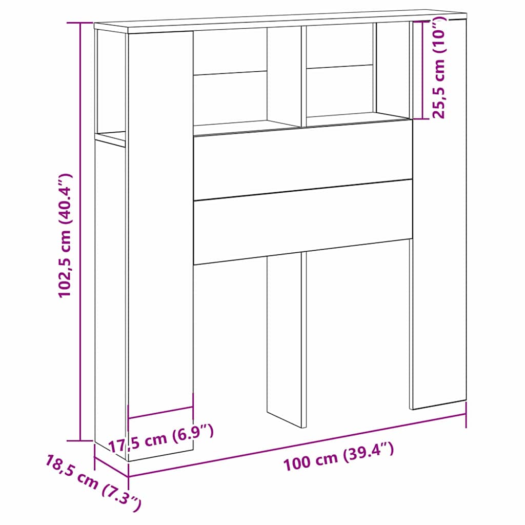 Hoofdeinde kas met plank met opslag Zwart Eiken Bewerkt hout is nu te koop bij PeponiXL, paradijselijk wonen!