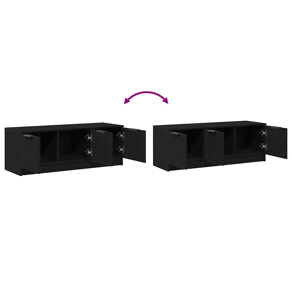 TV-kast Zwart Eiken 102 x 35 x 36,5 cm Bewerkt hout is nu te koop bij PeponiXL, paradijselijk wonen!