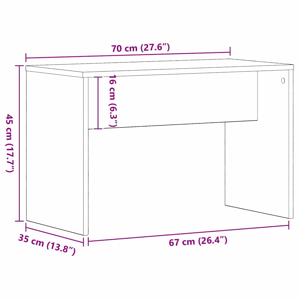 Kleedkamer Kruk Zwart eiken 70 x 35 x 45 cm Bewerkt hout is nu te koop bij PeponiXL, paradijselijk wonen!