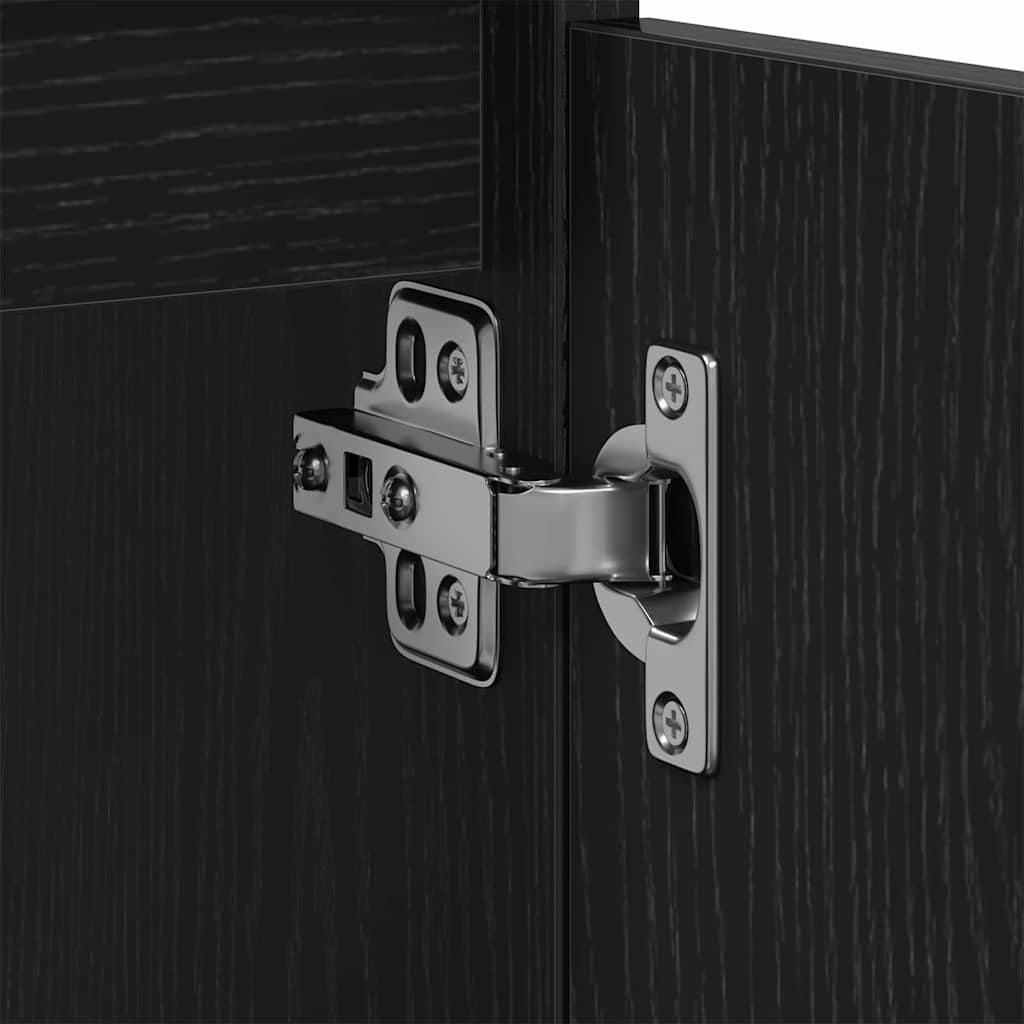 Badkamer Kast met lade Zwart Eiken 65 x 33 x 60 cm Bewerkt hout is nu te koop bij PeponiXL, paradijselijk wonen!