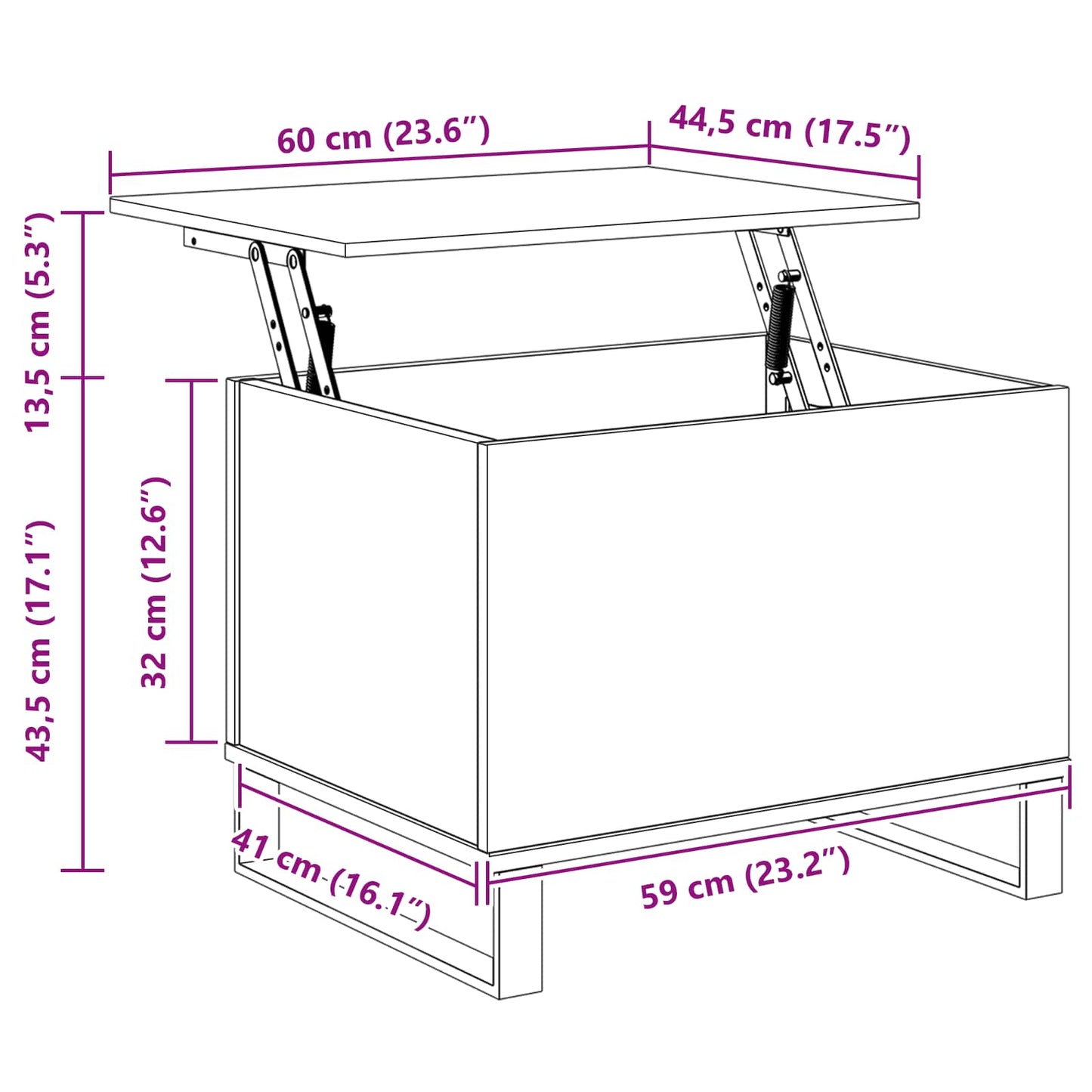 Salontafel Zwart Eiken 60 x 44,5 x 45 cm is nu te koop bij PeponiXL, paradijselijk wonen!