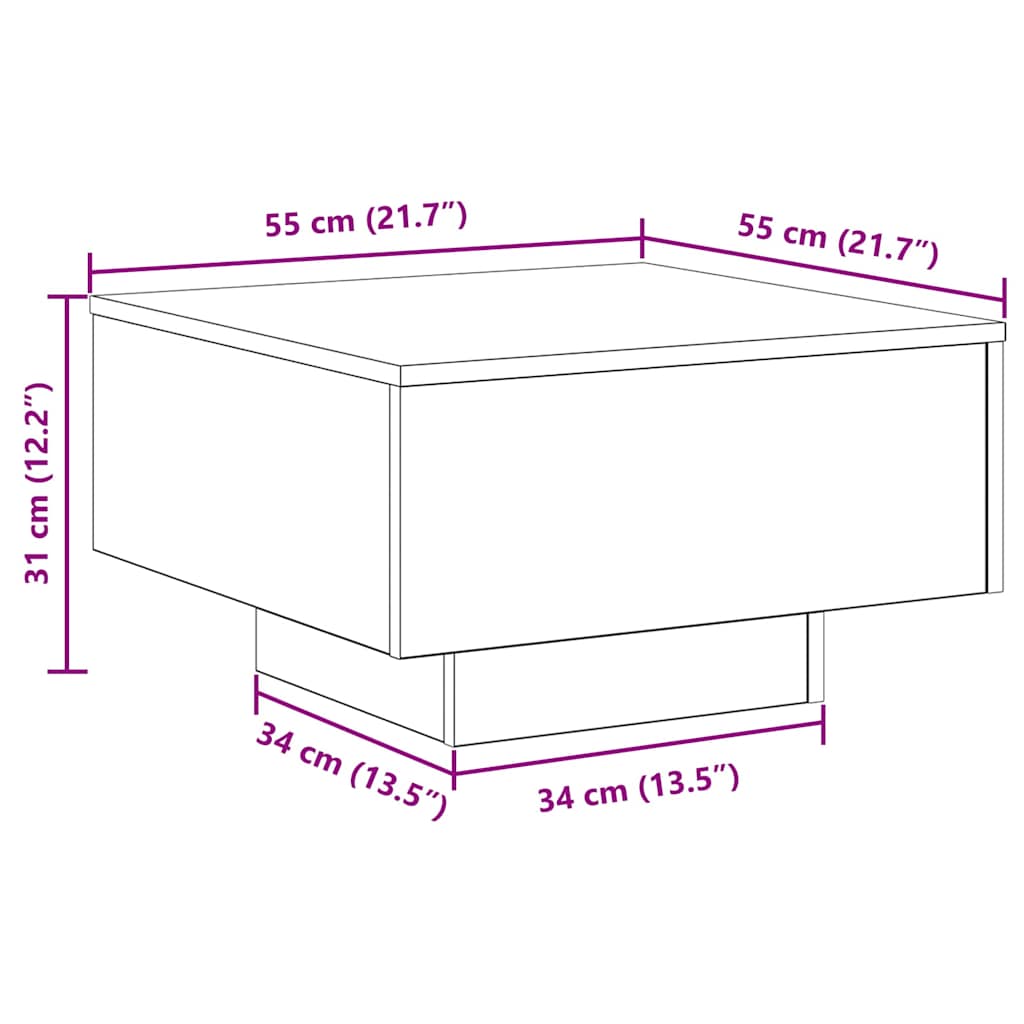 Salontafel Artisan Eiken 55 x 55 x 31 cm is nu te koop bij PeponiXL, paradijselijk wonen!