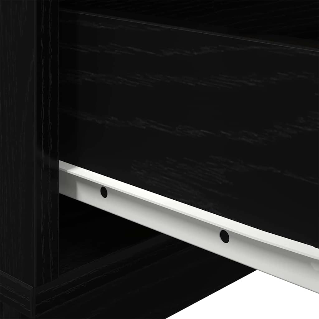 Nachtkastje met lade Zwart Eiken 70 x 36 x 40,5 cm Bewerkt hout is nu te koop bij PeponiXL, paradijselijk wonen!