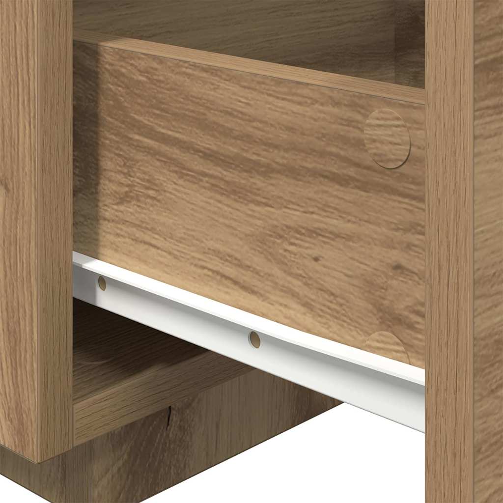 Nachtkastje 2 pcs Artisan Eiken 40 x 39 x 37 cm Bewerkt hout is nu te koop bij PeponiXL, paradijselijk wonen!