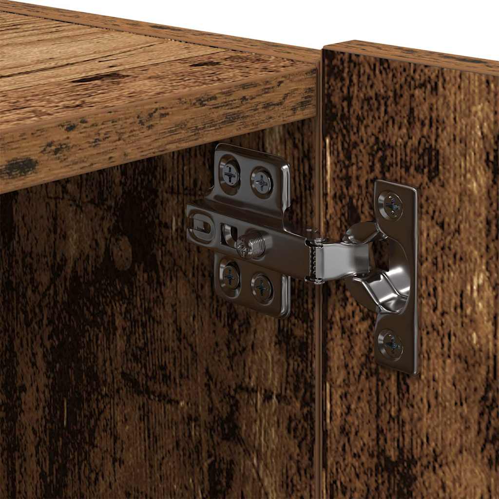 TV Wandkast met LED 2 pcs Oudhout 80 x 35 x 31 cm Bewerkt hout is nu te koop bij PeponiXL, paradijselijk wonen!