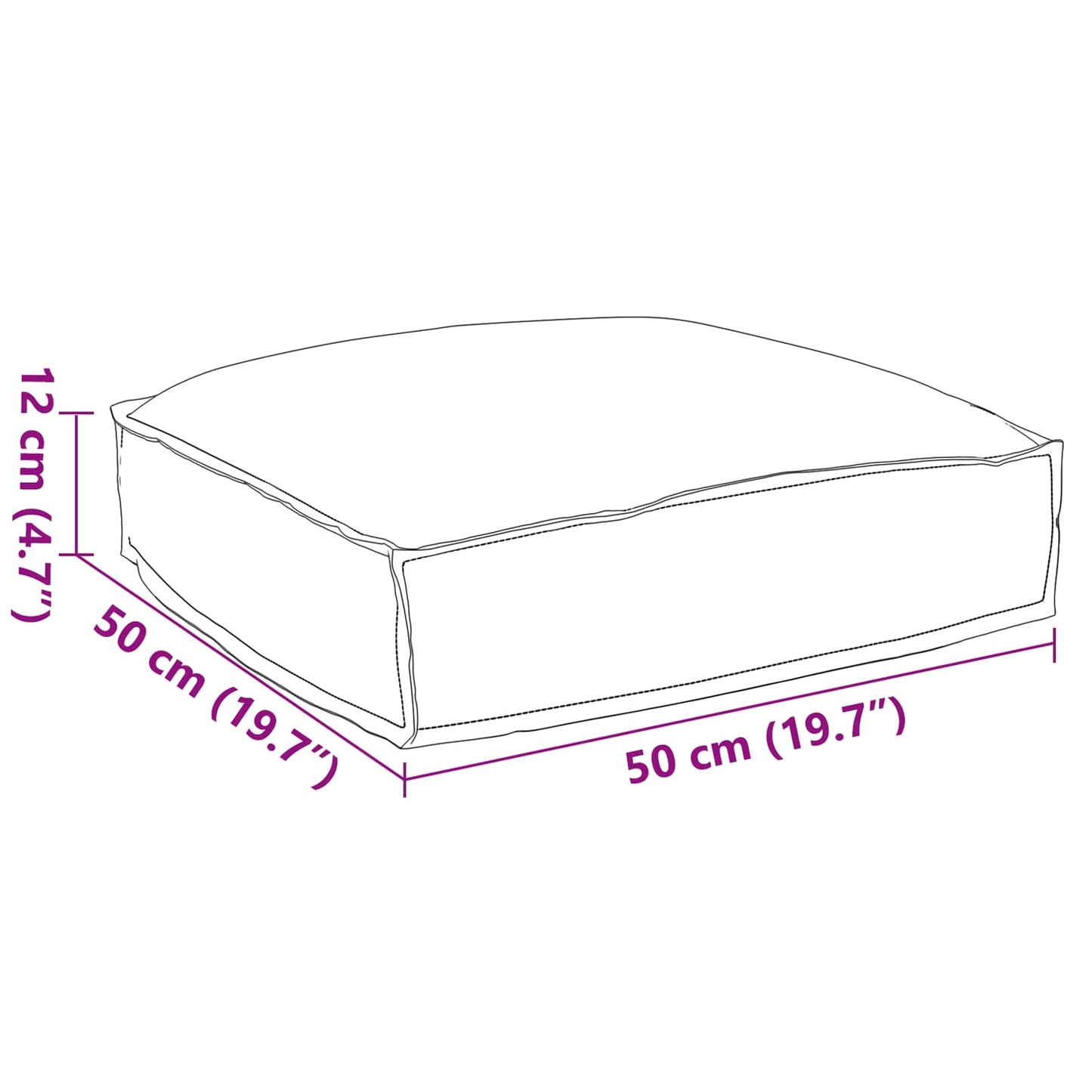Kussen Crème 50 x 50 x 12 cm Oxford Stof is nu te koop bij PeponiXL, paradijselijk wonen!