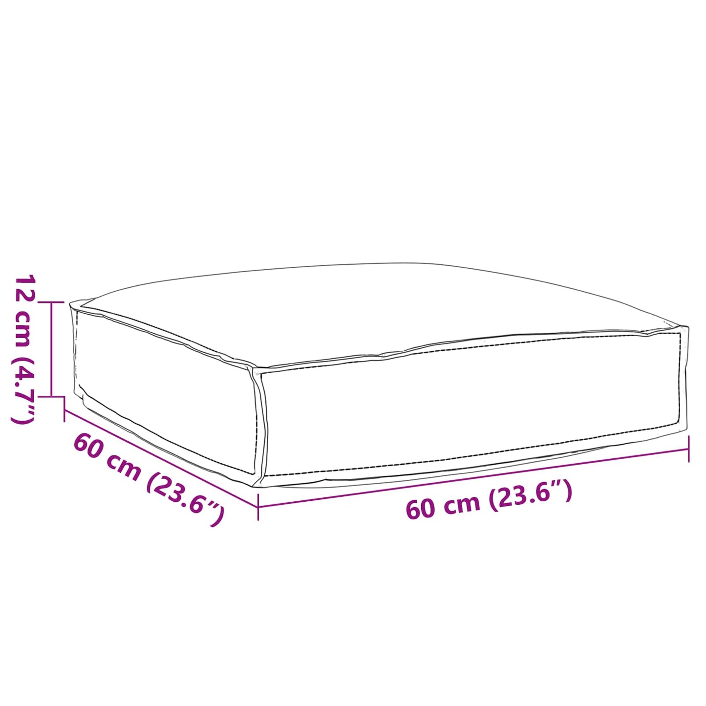 Kussen Antraciet 60 x 60 x 12 cm Oxford Stof is nu te koop bij PeponiXL, paradijselijk wonen!