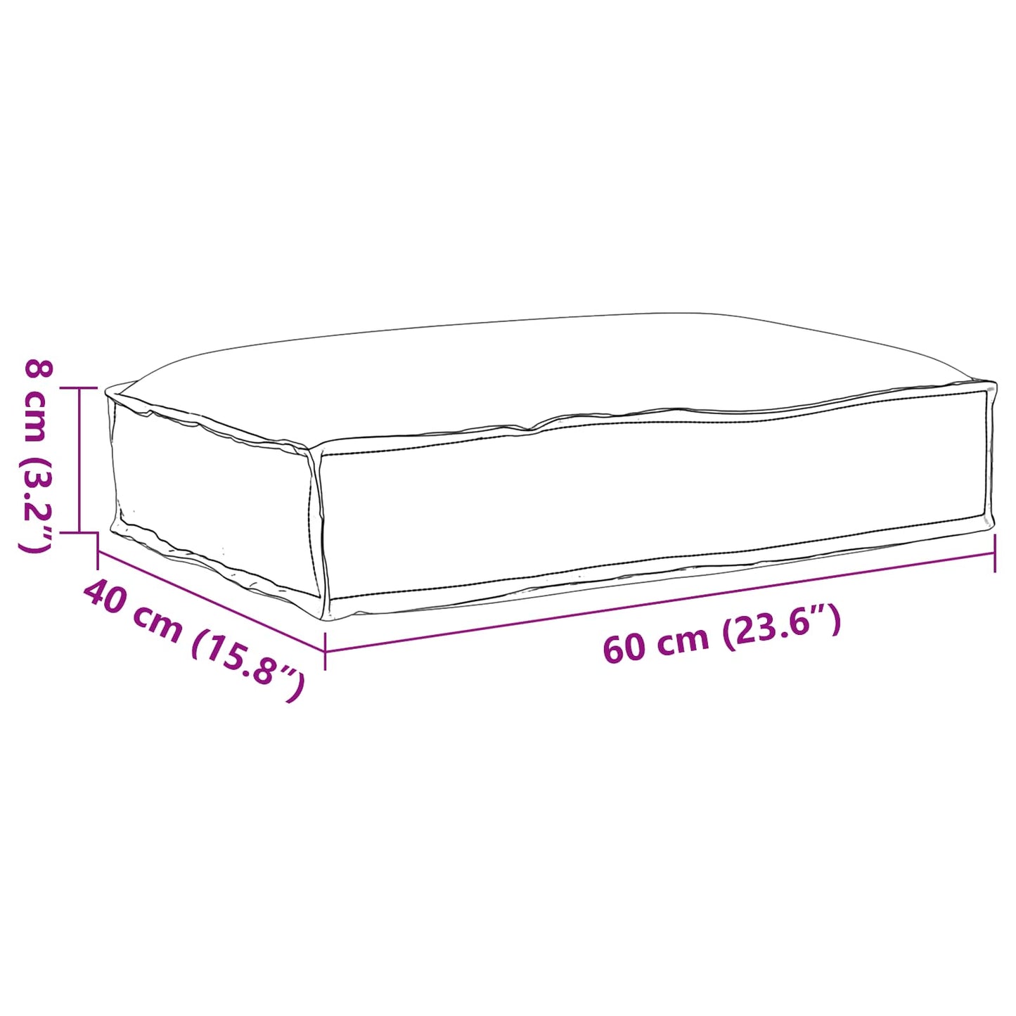 Kussen Zwart 60 x 40 x 8 cm Oxford Stof is nu te koop bij PeponiXL, paradijselijk wonen!