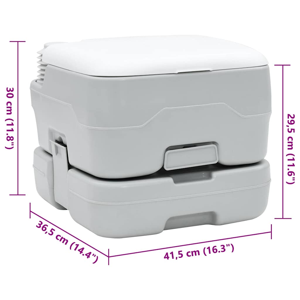 Camping Toilet Grijs en Wit 41,5 x 36,5 x 30 cm Polyetheen is nu te koop bij PeponiXL, paradijselijk wonen!