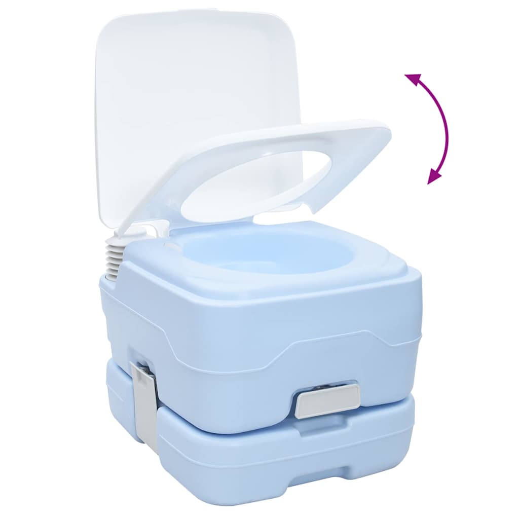 Camping Toilet Set 2 pcs Blauw en Wit is nu te koop bij PeponiXL, paradijselijk wonen!