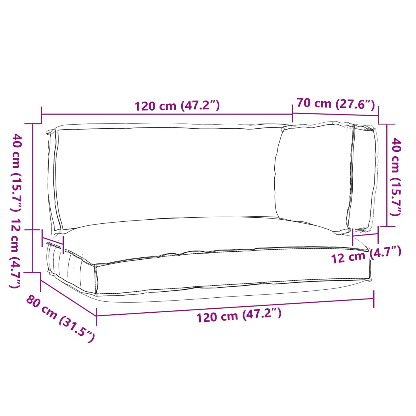 Pallet Kussen Set 3 pcs Antraciet Oxford Stof is nu te koop bij PeponiXL, paradijselijk wonen!