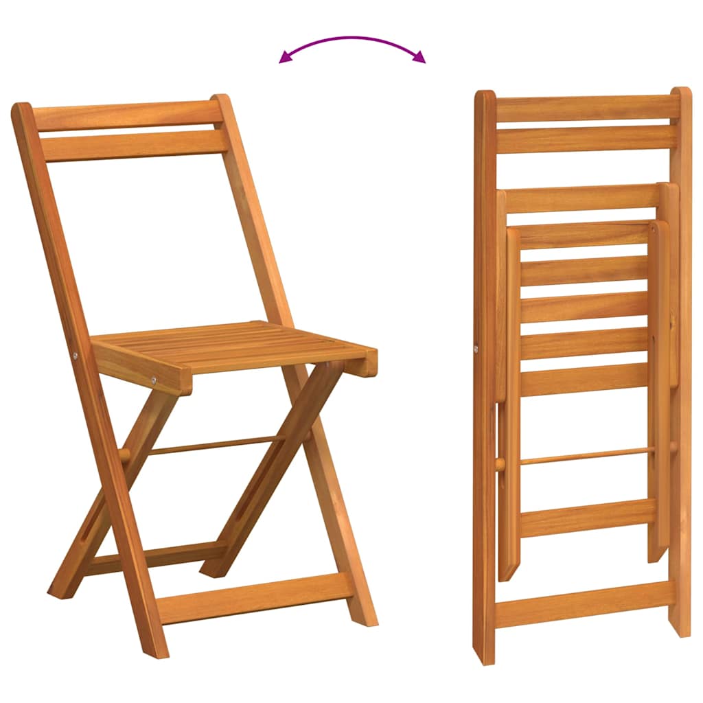 Bistroset met kussen 3 pcs Olie naturel Massief Acaciahout is nu te koop bij PeponiXL, paradijselijk wonen!