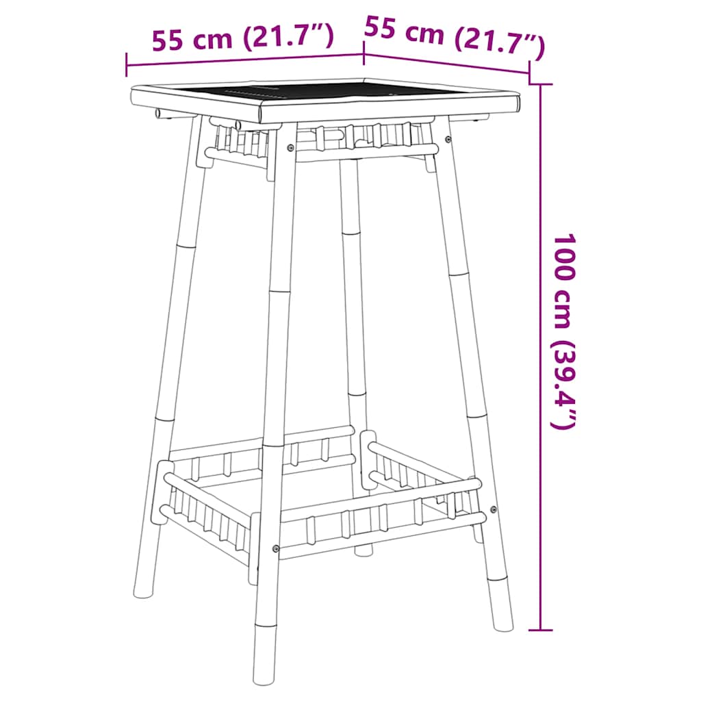 Bartafel voor buiten vierkant 55x55x100 cm bamboe is nu te koop bij PeponiXL, paradijselijk wonen!