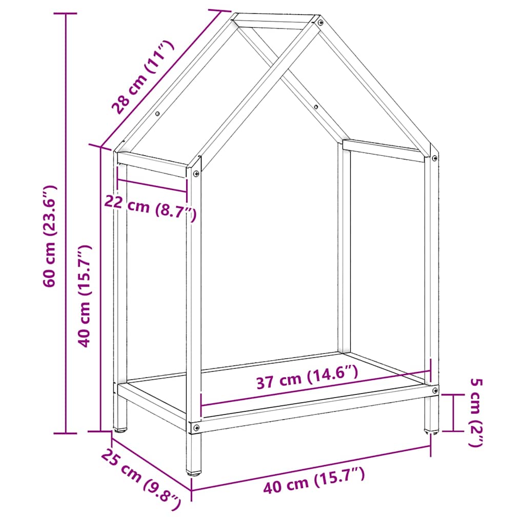 Brandhoutrek 40x25x60 cm koudgewalst staal wit is nu te koop bij PeponiXL, paradijselijk wonen!