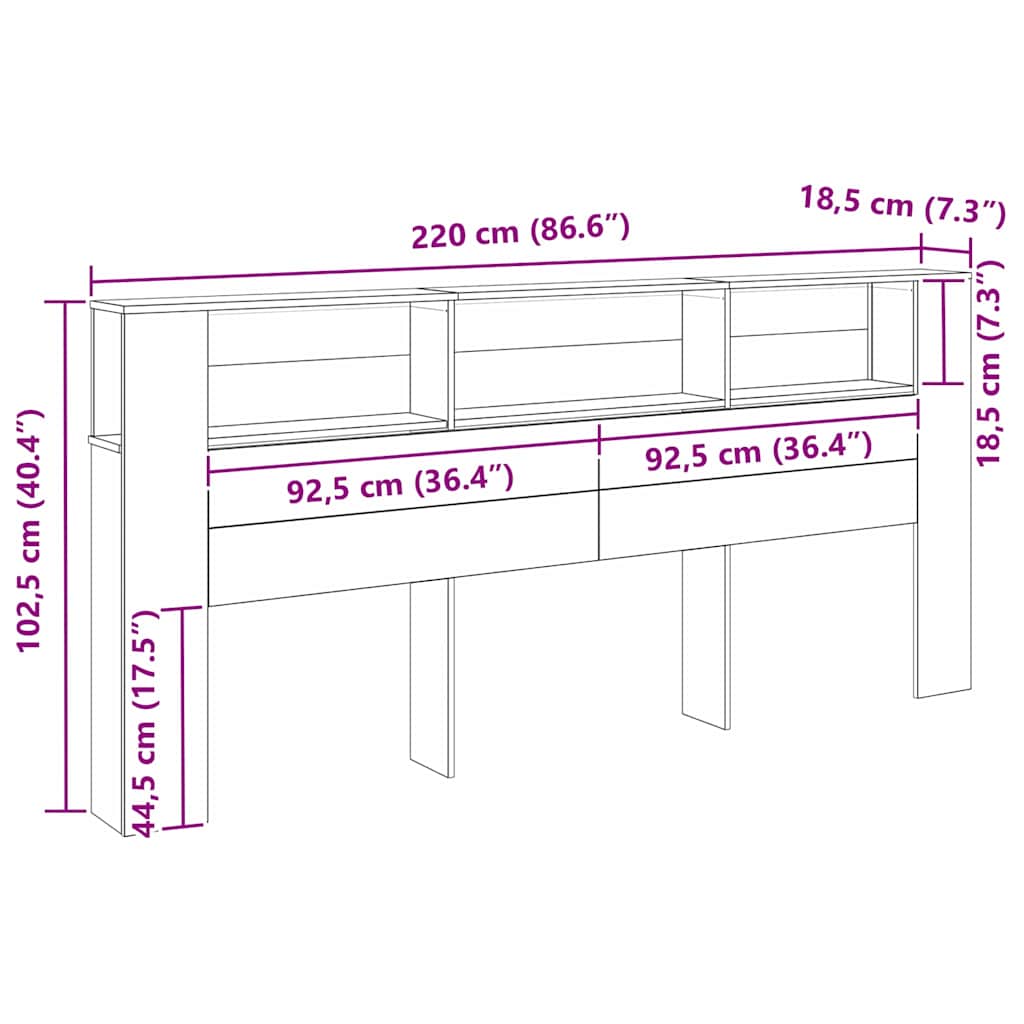 Hoofdeinde kas Oudhout 220 x 18,5 x 102,5 cm Bewerkt hout is nu te koop bij PeponiXL, paradijselijk wonen!