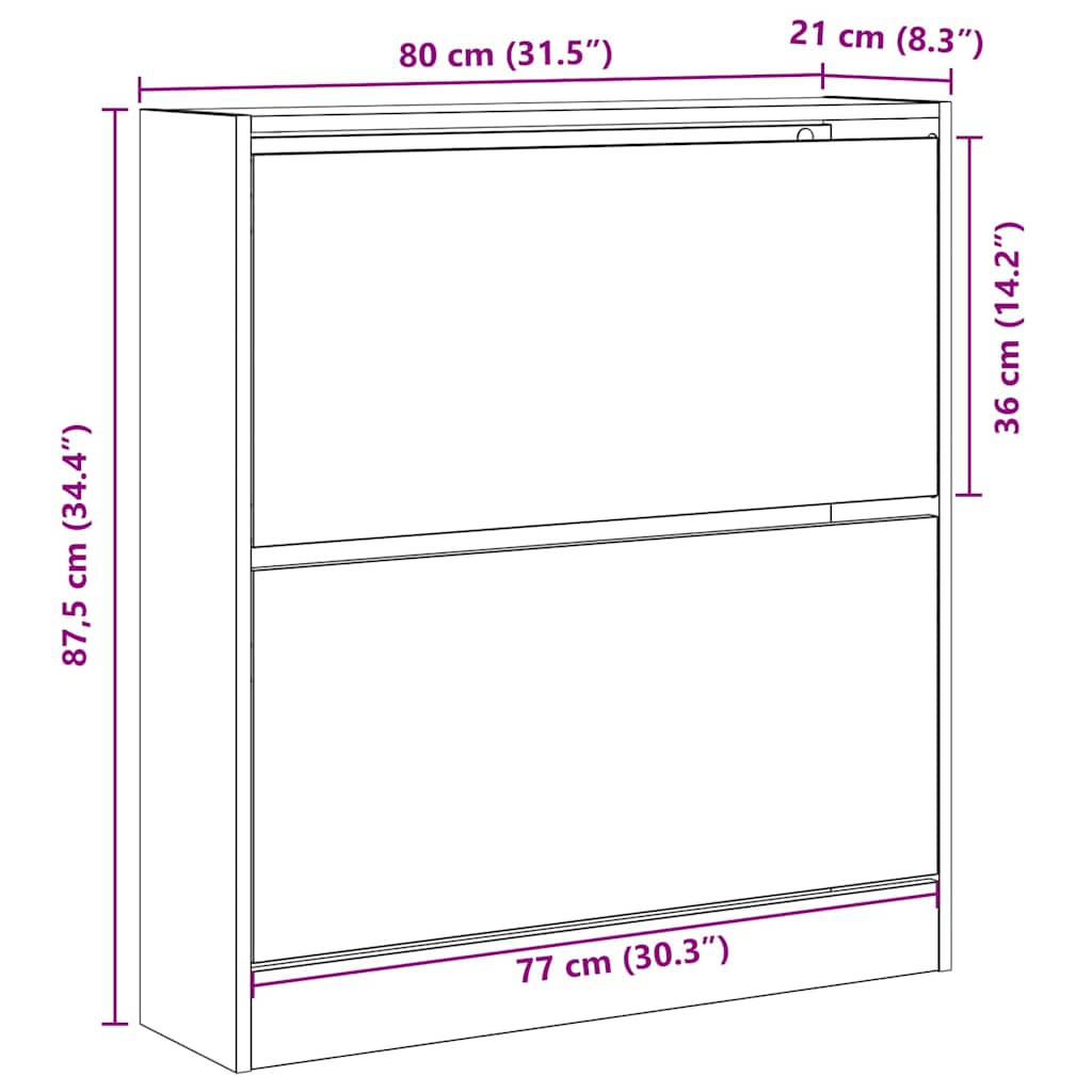 Schoenenkast met plank Oudhout 80 x 21 x 87,5 cm Bewerkt hout is nu te koop bij PeponiXL, paradijselijk wonen!