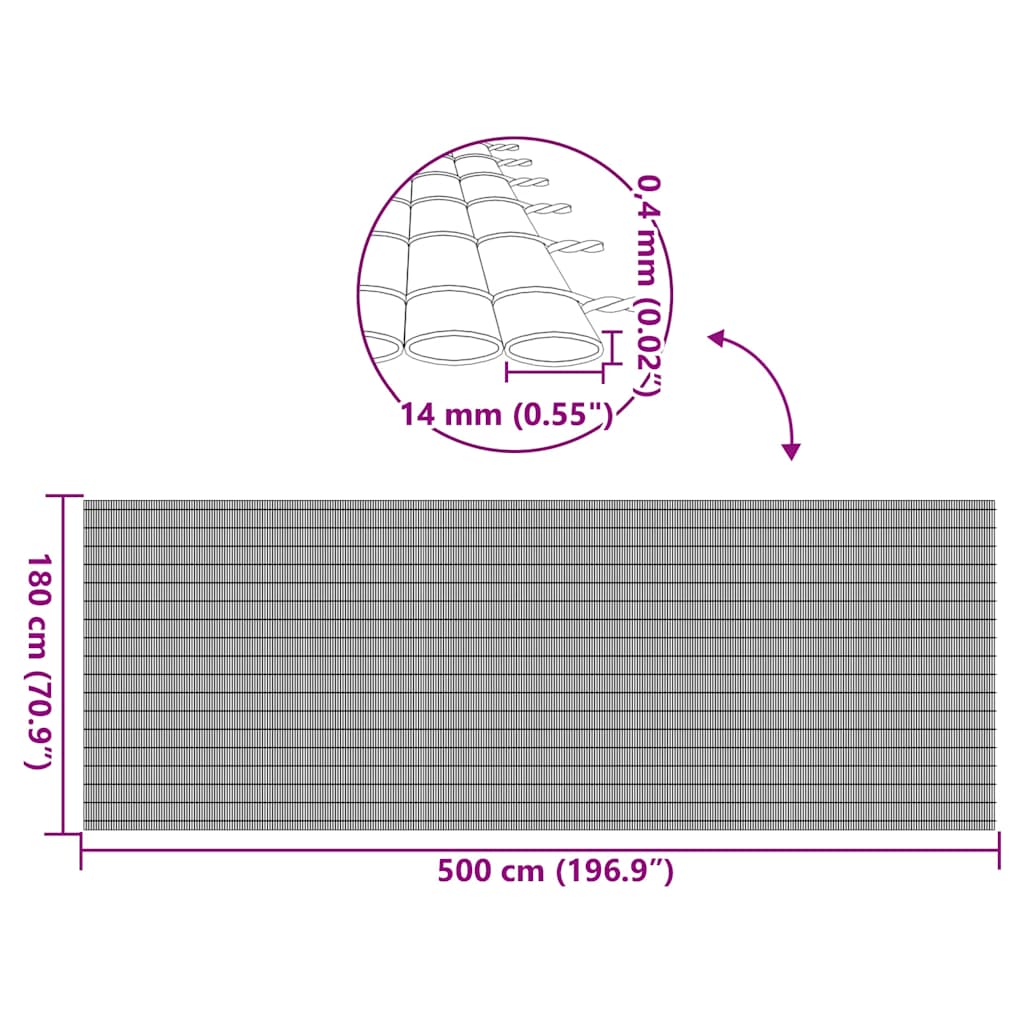 Tuinhek Dubbelzijdig Bruin 1,8x5 m PVC is nu te koop bij PeponiXL, paradijselijk wonen!