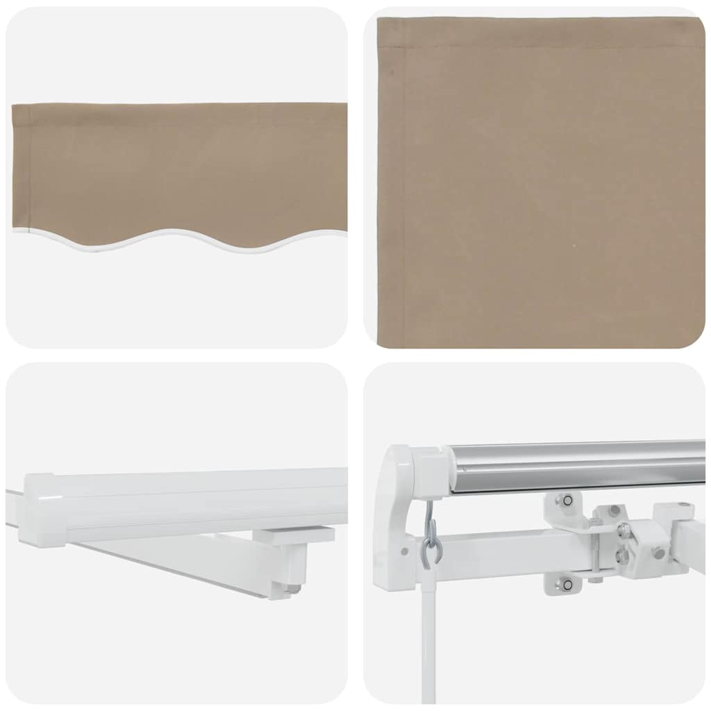 Inklapbaar Zonnescherm Beige 500 × 350 cm Stof en Staal is nu te koop bij PeponiXL, paradijselijk wonen!
