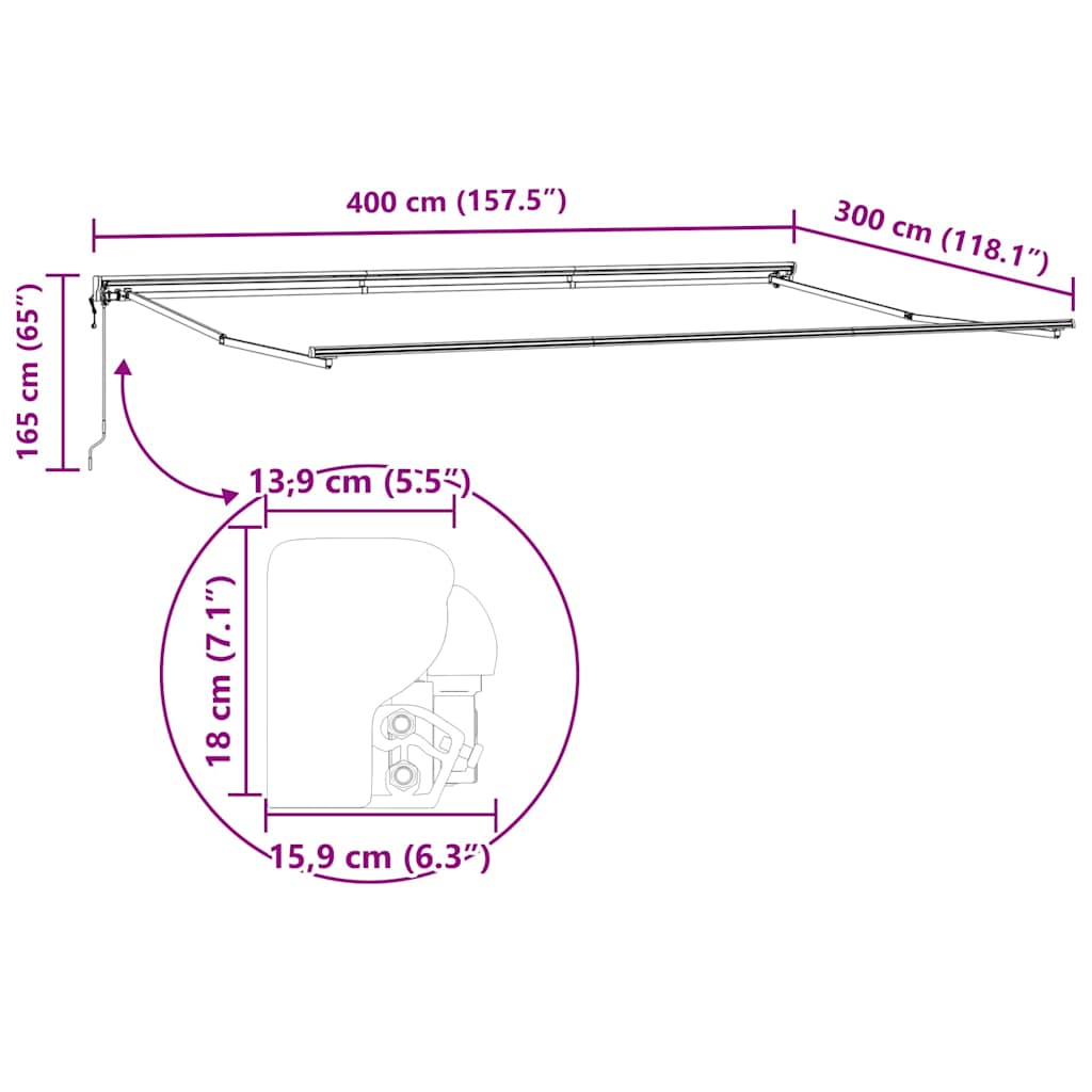 Zijde Frame Antraciet 4 × 3 m Poedercoating staal is nu te koop bij PeponiXL, paradijselijk wonen!