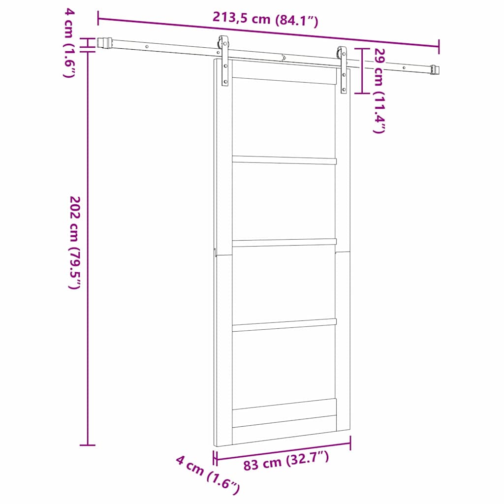 Schuifdeur ORKDAL Wit 83 x 202 cm Massief grenenhout en glas is nu te koop bij PeponiXL, paradijselijk wonen!