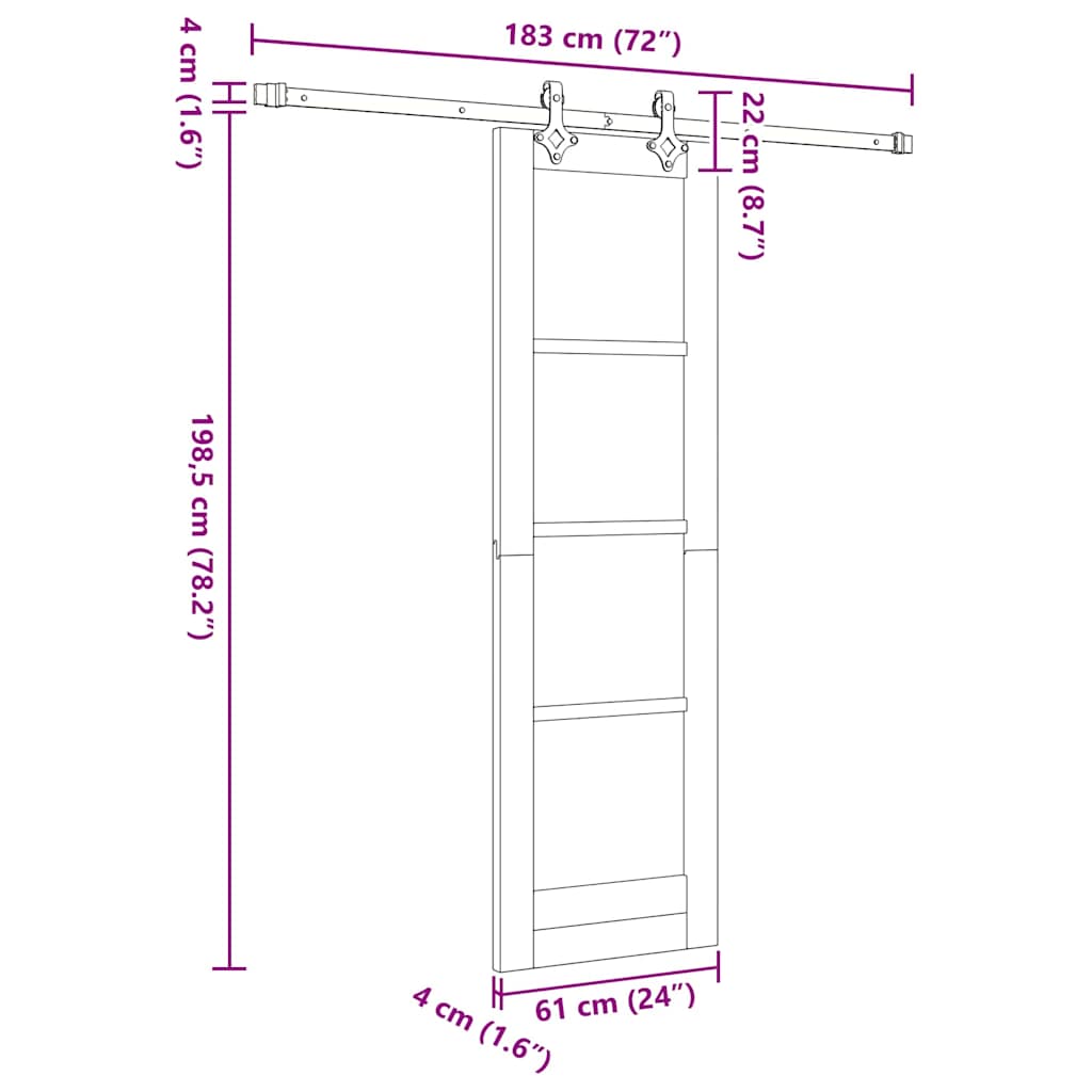 Schuifdeur ORKDAL Wit en zwart 61 x 198,5 cm is nu te koop bij PeponiXL, paradijselijk wonen!