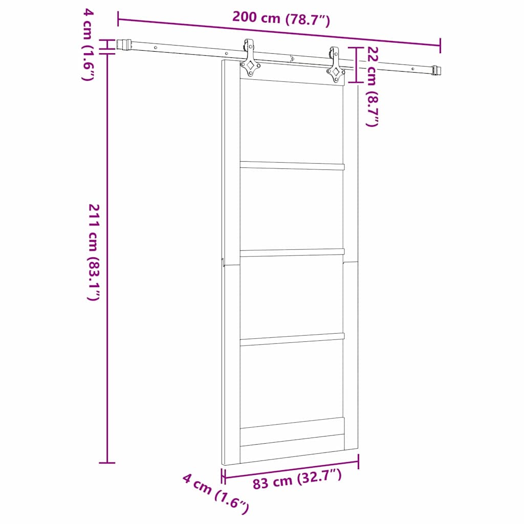 Schuifdeur ORKDAL Wit en zwart 83 x 211 cm is nu te koop bij PeponiXL, paradijselijk wonen!