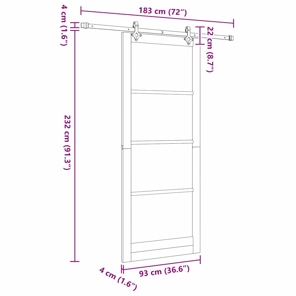 Schuifdeur Wit 93 x 232 cm Massief grenenhout en glas is nu te koop bij PeponiXL, paradijselijk wonen!
