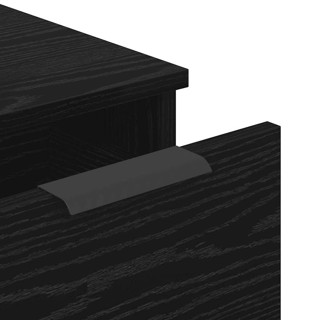 Dressoir 3 pcs Zwart Eiken 181 x 30 x 70 cm Bewerkt hout is nu te koop bij PeponiXL, paradijselijk wonen!