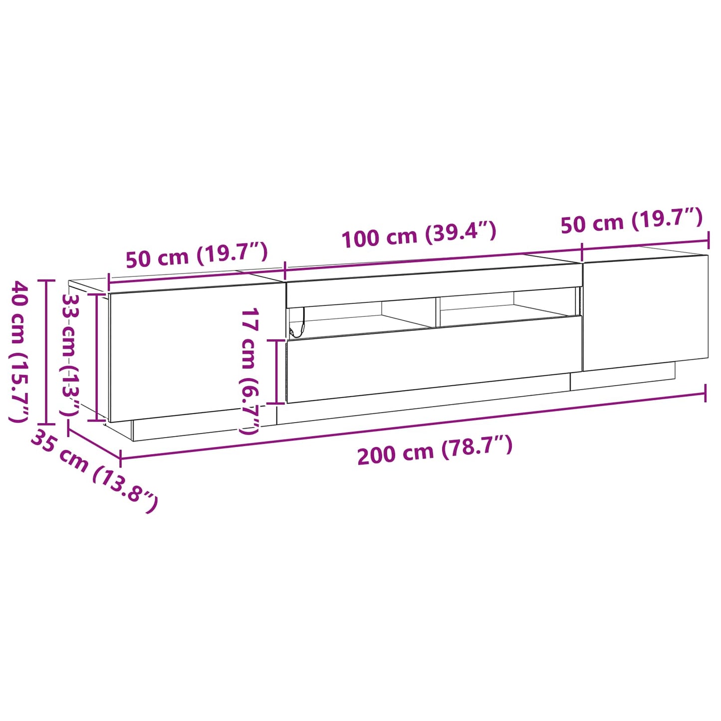Tv-meubelset 2 pcs Zwart 200 x 35 x 40 cm Bewerkt hout is nu te koop bij PeponiXL, paradijselijk wonen!