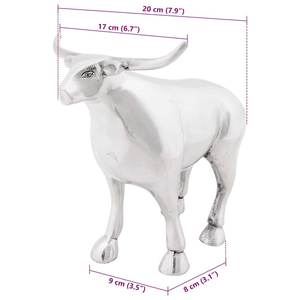 Stierensculptuur Zilver 20 x 17 x 23 cm Aluminium is nu te koop bij PeponiXL, paradijselijk wonen!