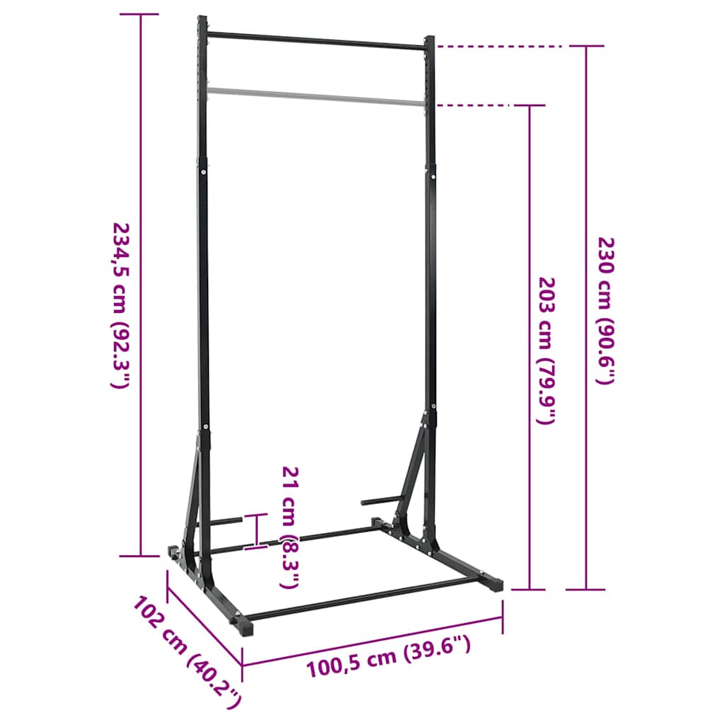 Optrekstang Station Zwart 100,5 x 102 x 234,5 cm is nu te koop bij PeponiXL, paradijselijk wonen!