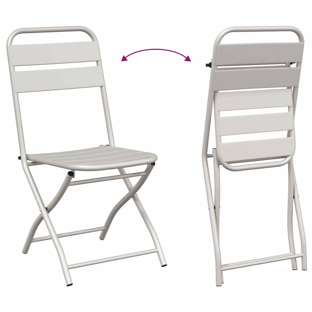 Tuin Opvouwbare Stoel 2 pcs Beige 42 x 52 x 82 cm is nu te koop bij PeponiXL, paradijselijk wonen!