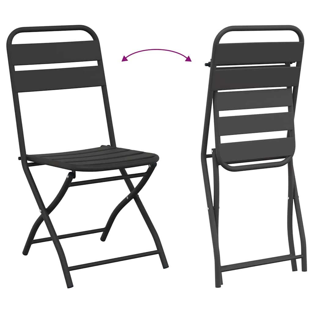 Tuin Opvouwbare Stoel 2 pcs Antraciet 42 x 52 x 82 cm is nu te koop bij PeponiXL, paradijselijk wonen!
