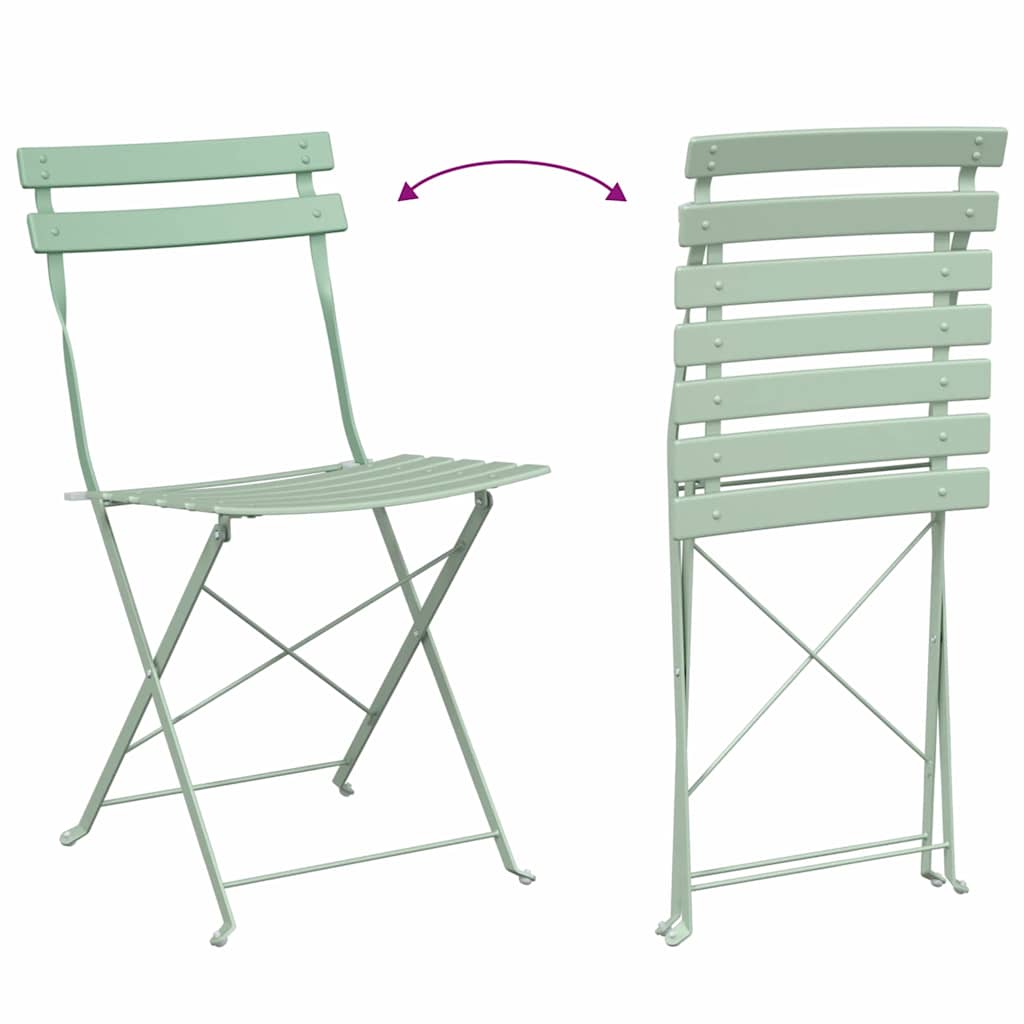 Tuin Opvouwbare Stoel 2 pcs Licht muntgroen 42 x 46 x 82cm is nu te koop bij PeponiXL, paradijselijk wonen!