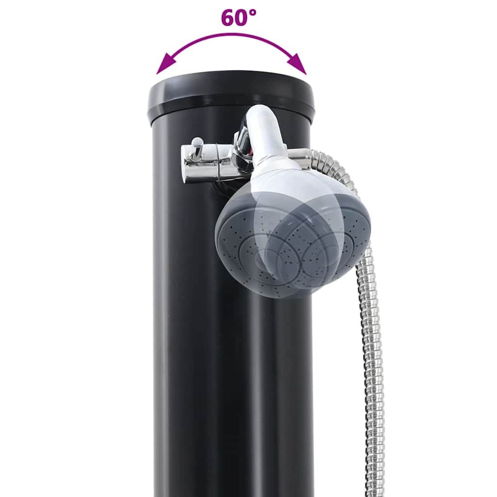 Buitenzonne-douche Zwart 217 cm PVC en Aluminium is nu te koop bij PeponiXL, paradijselijk wonen!