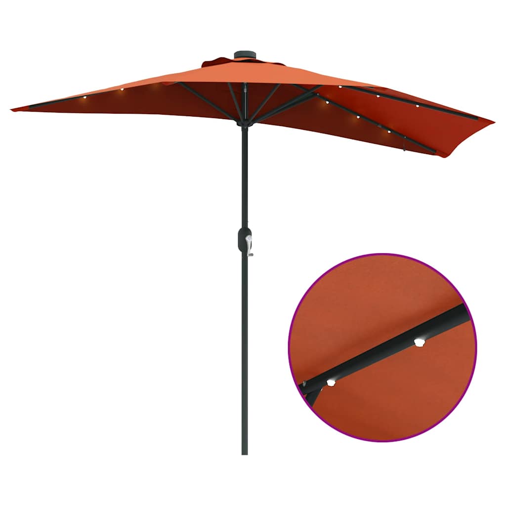 Tuinparasol Terracotta 294 x 150 x 223 cm Stof is nu te koop bij PeponiXL, paradijselijk wonen!