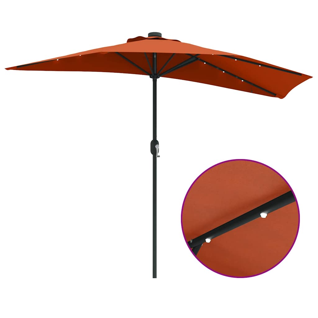 Tuinparasol Terracotta 294 x 150 x 224 cm Polyester en staal is nu te koop bij PeponiXL, paradijselijk wonen!