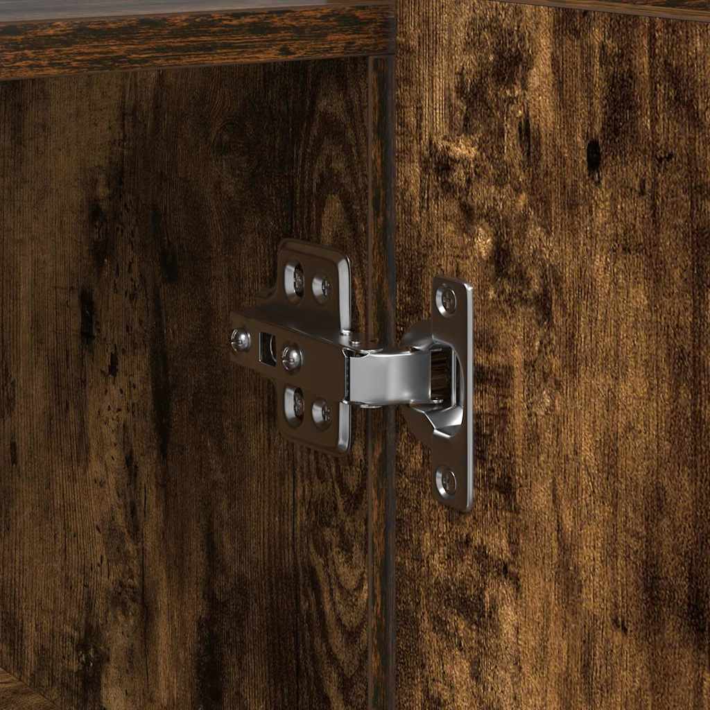 Dressoir Gerookt eiken 116 x 30 x 75 cm Bewerkt hout is nu te koop bij PeponiXL, paradijselijk wonen!