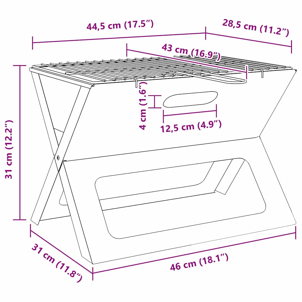 Buiten Grill Zwart 46 x 31 x 31 cm Staal is nu te koop bij PeponiXL, paradijselijk wonen!