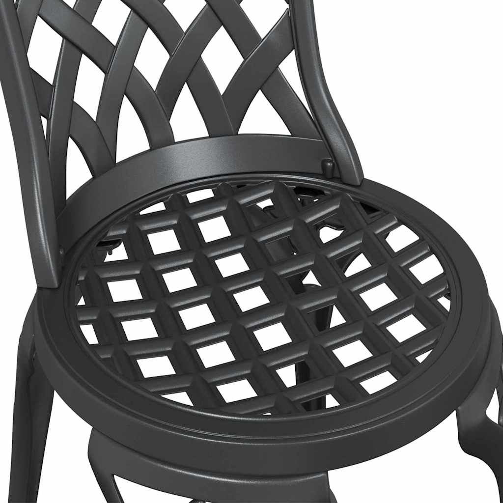 Tuin Bistro Set 3 pcs Zwart Aluminium is nu te koop bij PeponiXL, paradijselijk wonen!
