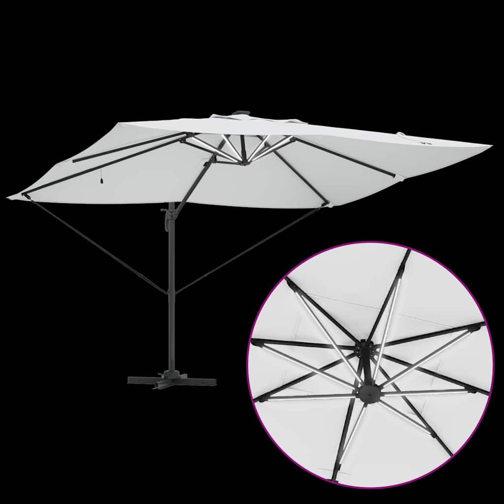 Parasol met slot Zand 352 x 251 x 265 cm Polyester en Aluminium is nu te koop bij PeponiXL, paradijselijk wonen!